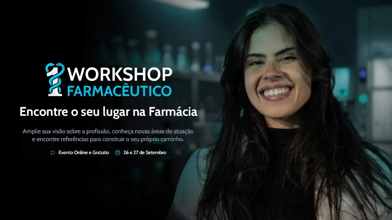 Capa oficial do Workshop Farmacêutico, com Bianca Balbino